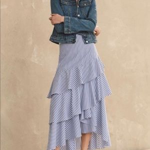 Banana Republic ruffled striped skirt
